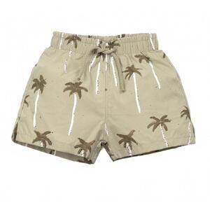 NEW PLAY UP boy's printed swim shorts in beige